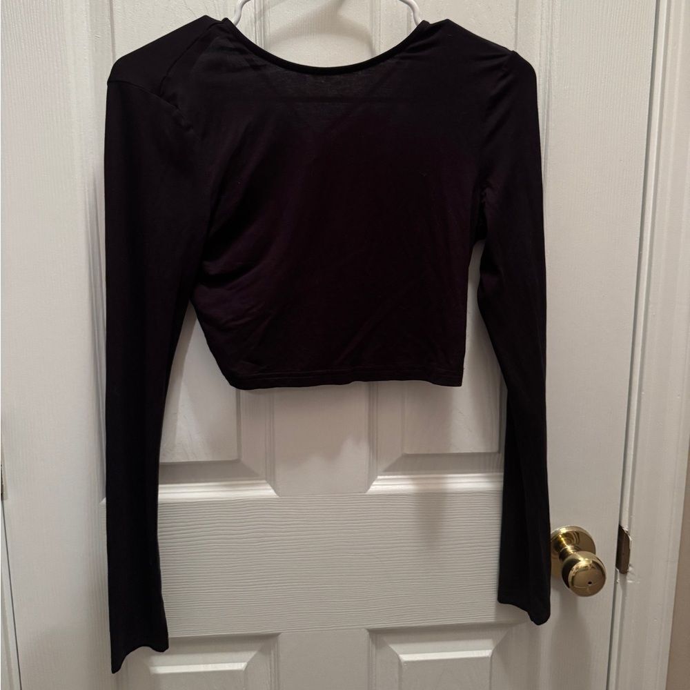 NWT SHEIN BAE Tie Backless Crop Tee BLACK SIZE Small - Picture 5 of 12